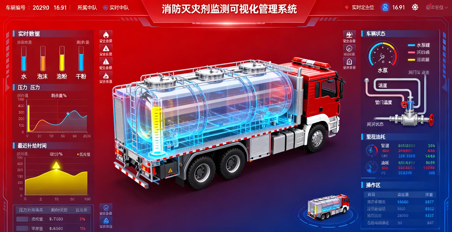 消防车灭火剂实时监测系统